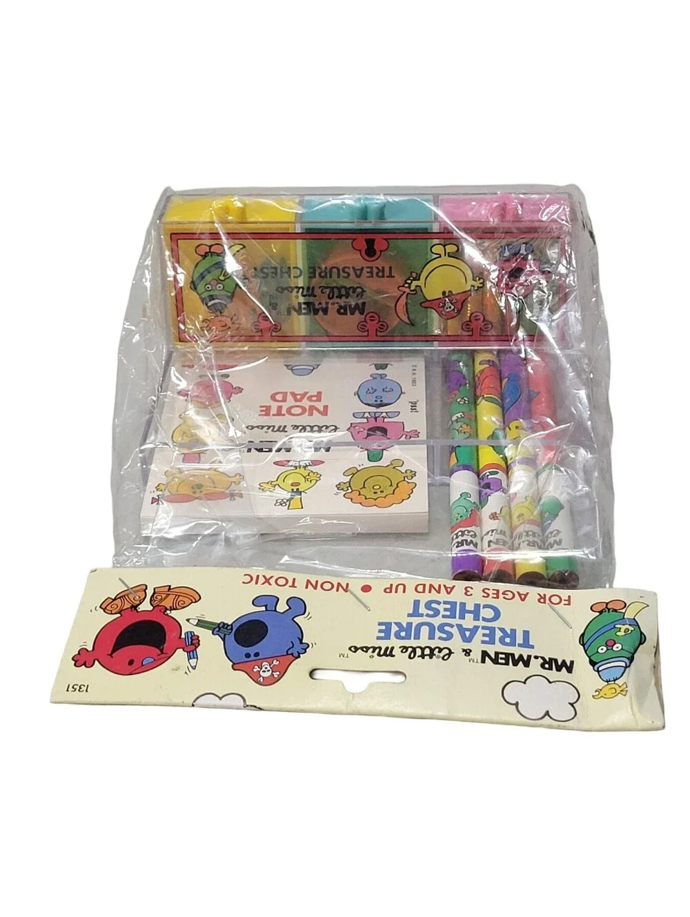 Vintage Mr. Men & Little Miss Treasure Chest Stationery Set Not Pad Pencils 1983